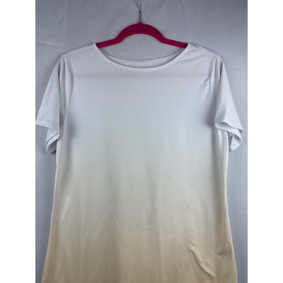 Elizabeth & Clarke Womens White Gradient Short Sleeve T-Shirt S - Picture 1 of 5